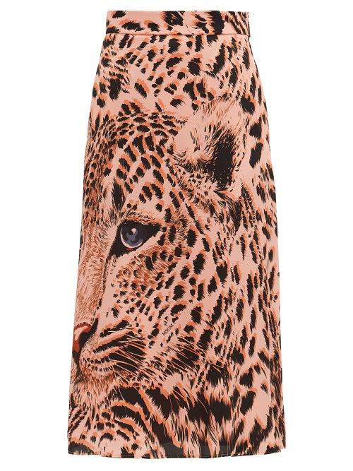 Matchesfashion.com Msgm - Leopard-print Midi Skirt - Womens - Leopard