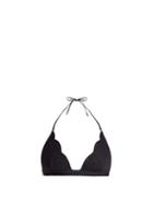 Matchesfashion.com Stella Mccartney - Scallop-edged Broderie Anglaise Bikini Top - Womens - Navy
