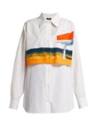 Matchesfashion.com Calvin Klein 205w39nyc - Printed Double Layered Cotton Shirt - Womens - White Multi