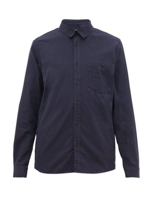 Matchesfashion.com A.p.c. - Chicago Brushed Cotton Twill Shirt - Mens - Navy