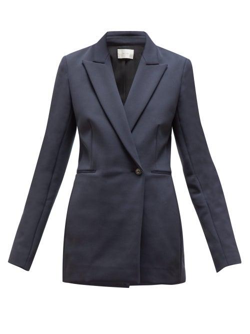 Matchesfashion.com The Row - Koja Double Breasted Scuba Blazer - Womens - Navy