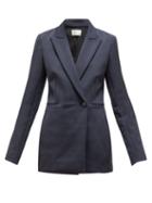 Matchesfashion.com The Row - Koja Double Breasted Scuba Blazer - Womens - Navy