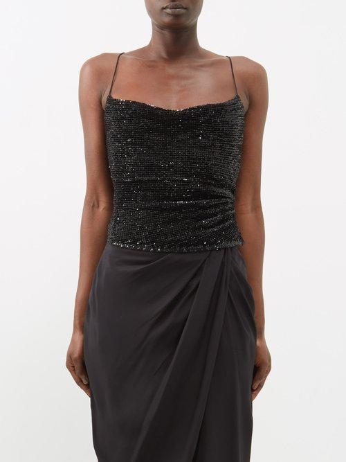Gauge81 - Lilburn Sequinned Crepe Top - Womens - Black