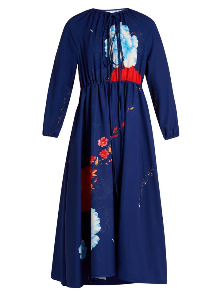Vetements Floral-print Tie-neck Crepe Dress