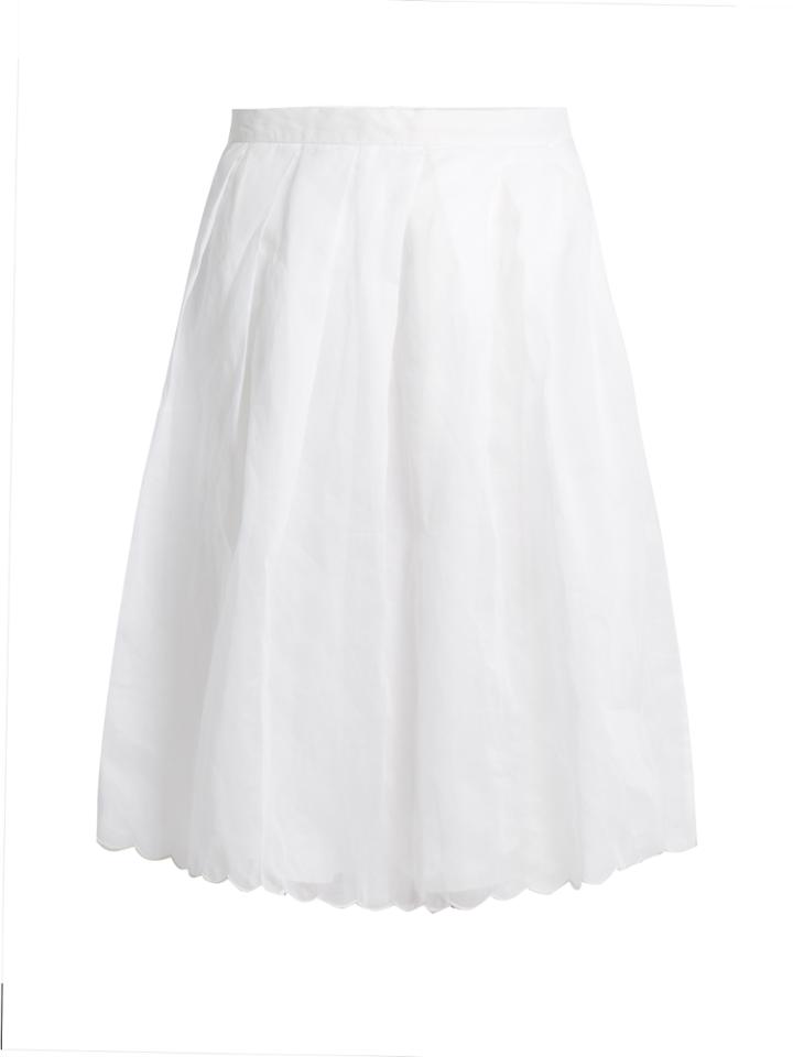 Jupe By Jackie Spano Scalloped-hem Cotton Midi Skirt