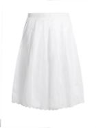 Jupe By Jackie Spano Scalloped-hem Cotton Midi Skirt