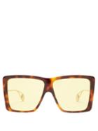 Matchesfashion.com Gucci - Oversized Square Tortoiseshell Acetate Sunglasses - Womens - Tortoiseshell