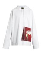 Raf Simons Calla Lily-print Hooded Cotton Sweatshirt