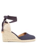 Castaer - Carina 80 Canvas & Jute Wedge Espadrilles - Womens - Navy