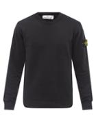 Stone Island - Logo-patch Garment-dyed Cotton-jersey Sweatshirt - Mens - Black