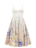 Zimmermann - Rhythmic Floral-print Midi Dress - Womens - Ivory Multi