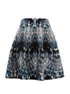 Matchesfashion.com Alexander Mcqueen - Crystal Jacquard Mini Skirt - Womens - Blue Multi