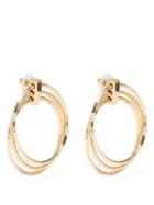 Saint Laurent - Triple-ring Drop Hoop Earrings - Womens - Gold
