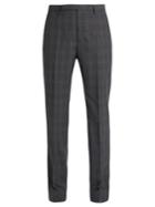Maison Margiela Mid-rise Slim-leg Wool-plaid Trousers