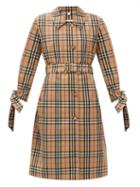 Matchesfashion.com Burberry - Claygate Vintage-check Gabardine Trench Coat - Womens - Beige Multi
