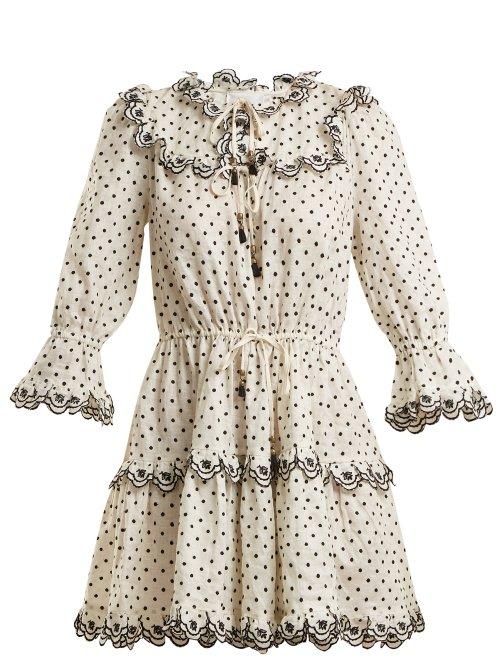 Matchesfashion.com Zimmermann - Jaya Linen Dress - Womens - Cream Multi