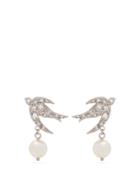 Miu Miu Embellished Bird Sterling-silver Earrings