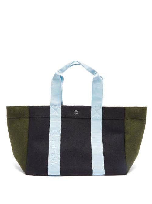 Rue De Verneuil - Parcours M Wool-blend Melton Tote Bag - Womens - Black Blue