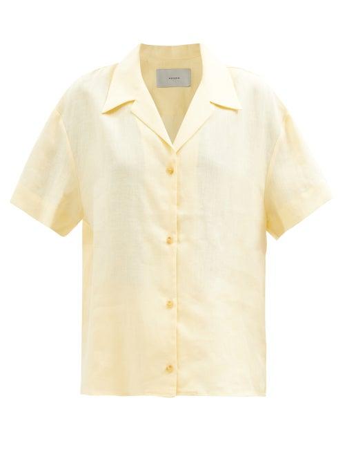 Asceno - Prague Organic-linen Voile Shirt - Womens - Pale Yellow