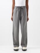 Proenza Schouler White Label - Drawstring-waist Jersey Wide-leg Trousers - Womens - Grey