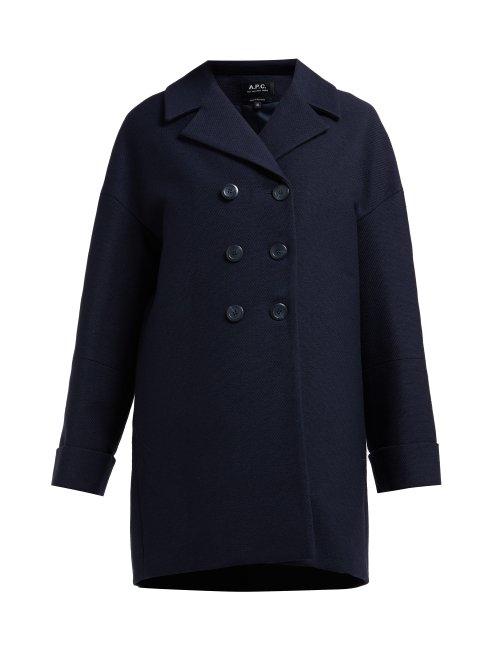 Matchesfashion.com A.p.c. - Ethel Textured Peacoat - Womens - Navy