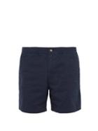 Matchesfashion.com Polo Ralph Lauren - Logo Embroidered Cotton Blend Twill Shorts - Mens - Navy
