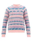 Matchesfashion.com Acne Studios - Karlos Crew Neck Intarsia Knitted Sweater - Mens - Pink Multi