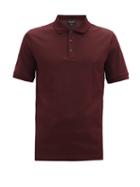 Matchesfashion.com Giorgio Armani - Logo-embroidered Cotton-blend Piqu Polo Shirt - Mens - Burgundy