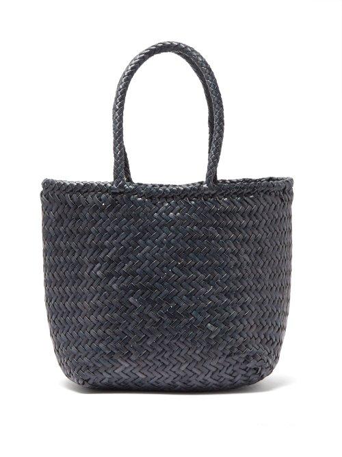 Matchesfashion.com Dragon Diffusion - Grace Small Woven Leather Basket Bag - Womens - Navy