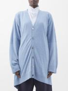 Eskandar - Oversized Cashmere Longline Cardigan - Womens - Light Blue