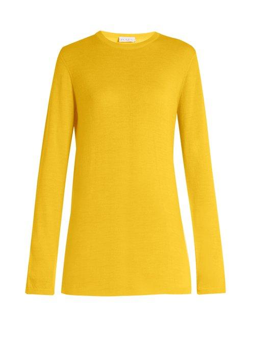 Matchesfashion.com Raey - Long Line Fine Knit Cashmere Sweater - Womens - Yellow