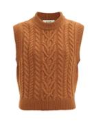 Matchesfashion.com Blaz Milano - Cabled Wool-blend Sleeveless Sweater - Womens - Brown