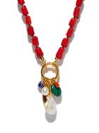 Matchesfashion.com Lizzie Fortunato - Sweet Escape Coral And Gold-plated Necklace - Womens - Red Multi