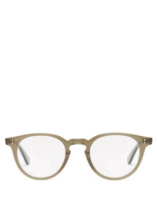 Matchesfashion.com Garrett Leight - Clement Round Acetate Glasses - Womens - Brown