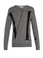 Matchesfashion.com Valentino - Vltn Wool And Cashmere Blend Sweater - Mens - Grey