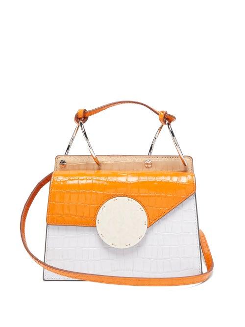 Matchesfashion.com Danse Lente - Phoebe Bis Crocodile-effect Leather Bag - Womens - Blue Multi