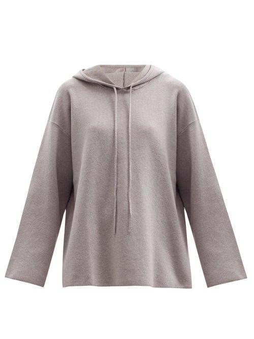 Matchesfashion.com Live The Process - Baja Knitted Cotton-blend Hooded Sweatshirt - Womens - Light Grey
