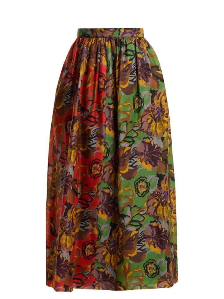 Duro Olowu Floral-print Silk-gazar Skirt