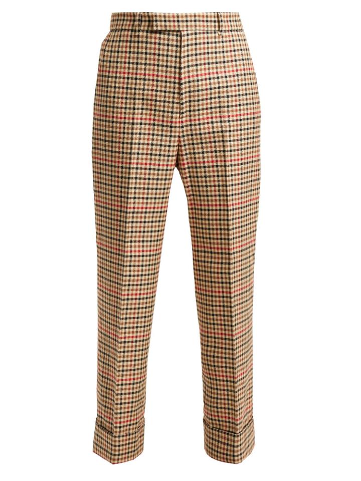 Gucci Houndstooth Wool-blend Trousers