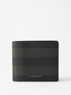 Burberry - London-check Grained-leather Bi-fold Wallet - Mens - Grey Multi