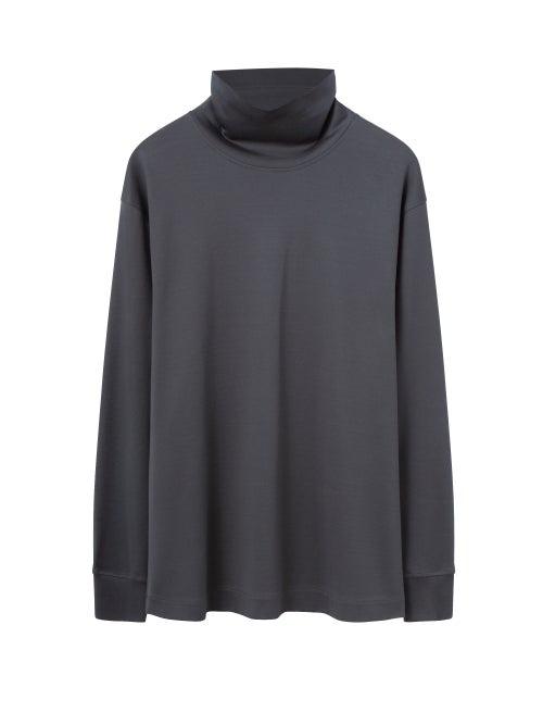 Lemaire - High-neck Jersey Sweatshirt - Mens - Dark Grey