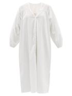 Deiji Studios - Smocked Organic-cotton Shirt Dress - Womens - White
