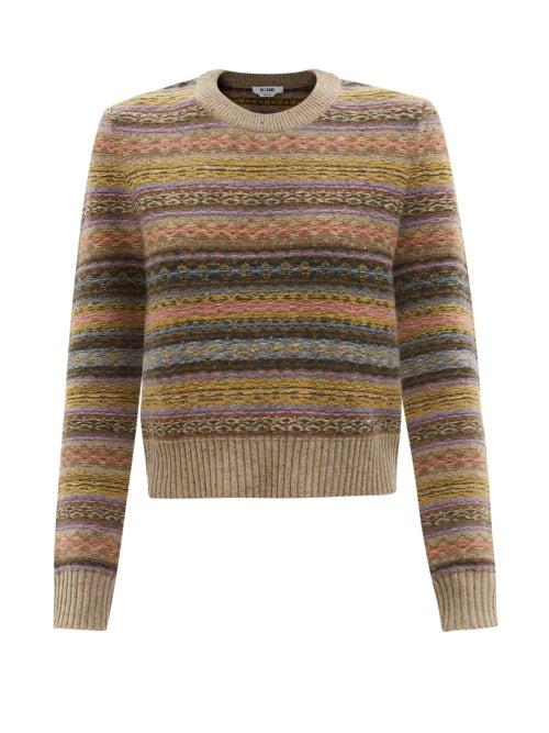 Re/done - 60s Striped Wool-blend Jumper - Womens - Grey Multi