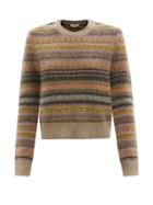 Re/done - 60s Striped Wool-blend Jumper - Womens - Grey Multi
