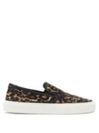 Matchesfashion.com Saint Laurent - Venice Slip-on Leopard-print Suede Trainers - Womens - Leopard