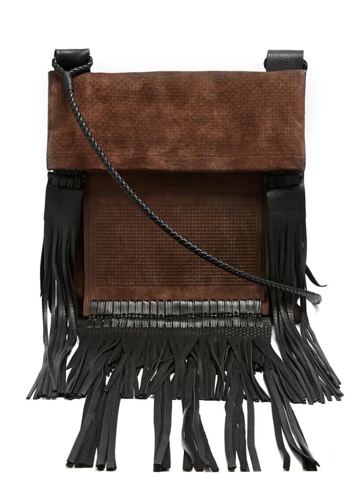 Saint Laurent Tanger Fringed-leather Suede Cross-body Bag