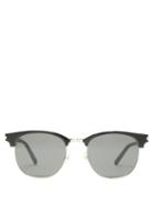 Matchesfashion.com Saint Laurent - D-frame Metal And Acetate Sunglasses - Mens - Black