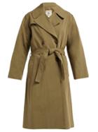 Matchesfashion.com Nili Lotan - Benning Double Breasted Cotton Trench Coat - Womens - Dark Green