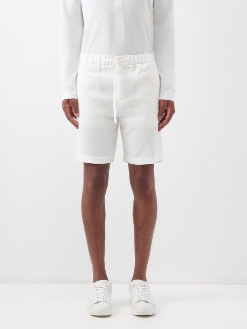 Frescobol Carioca - Felipe Drawstring-waist Twill Shorts - Mens - Cream