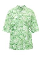 Matchesfashion.com Ganni - Rose-print Cotton Shirt - Womens - Green